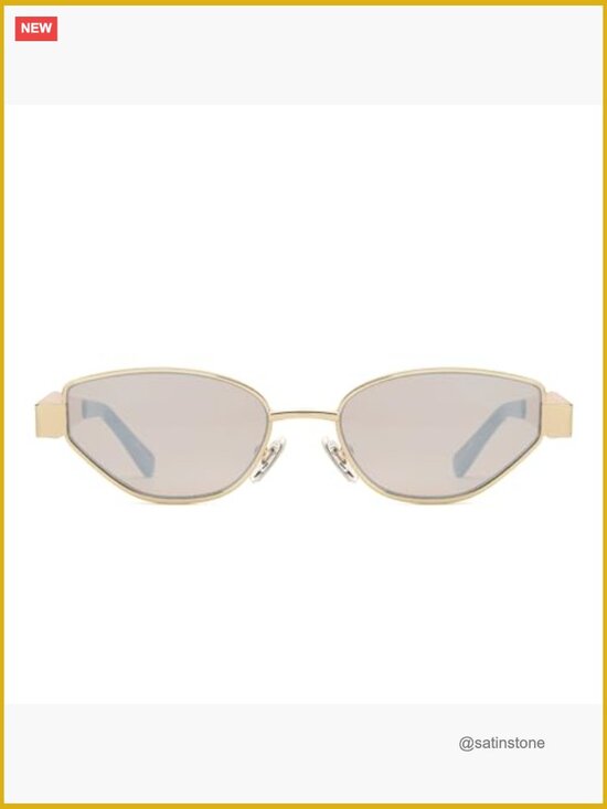 Retro Oval Cat Eye Metal Sunglasses UV400 Protection Half-Frame Shades main image 5